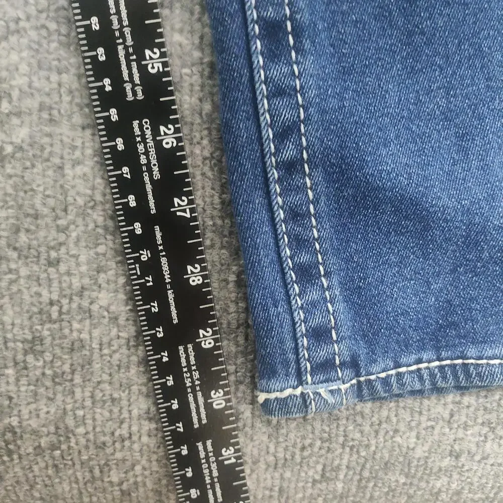 True Religion Geno Relaxed Slim Jeans Mens 36x30 Blue Wash Straight Denim Pants